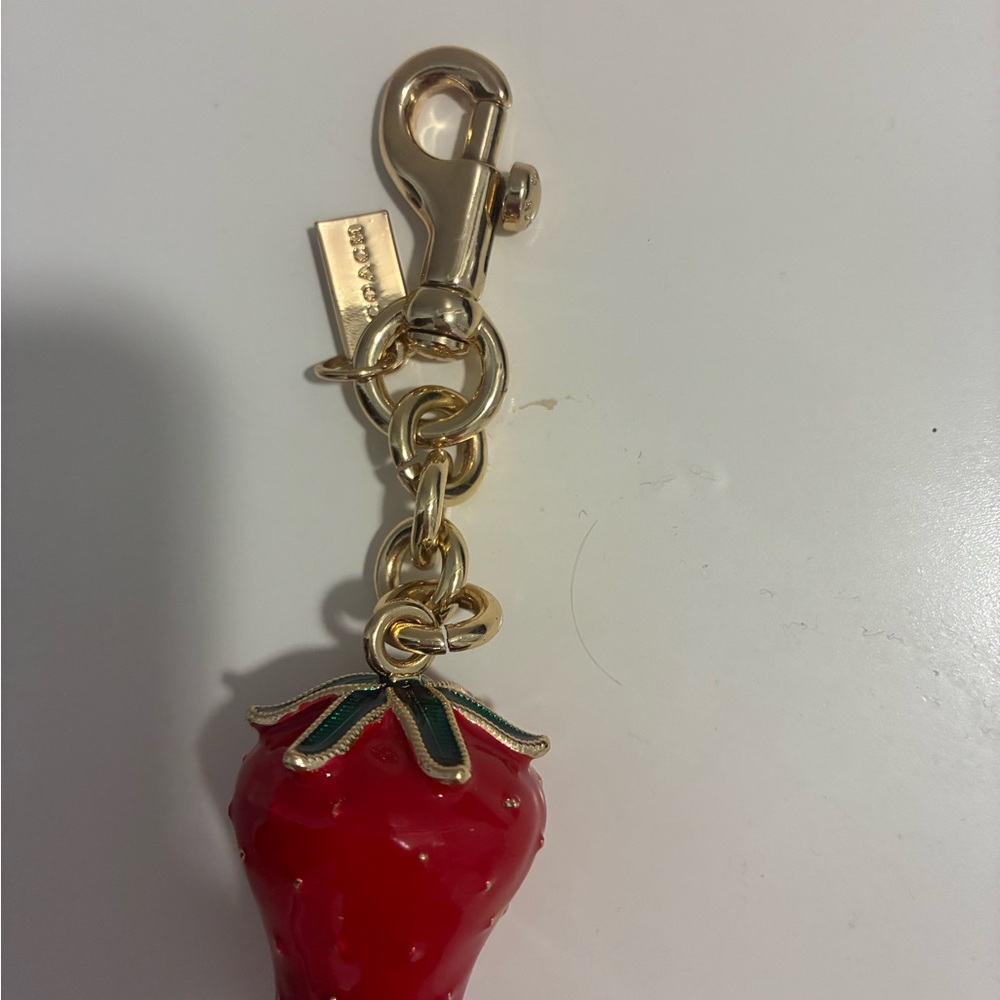 Coach  Red Strawberry Charm Keychain bag charm